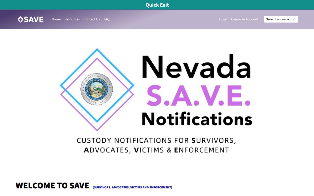 Nevada SAVE custody status search that replaced the former VINE service